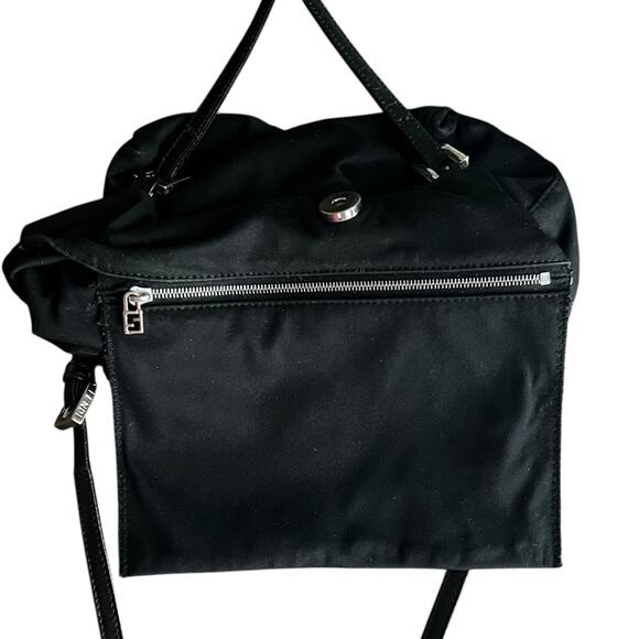 Fendi Women’s Vintage FF Neoprene Black Silver Nylon Baguette Shoulder Bag - Picture 9 of 11